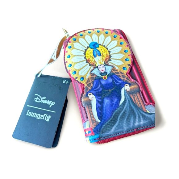 Disney Loungefly Red Snow White Evil Queen Throne Zip Around Wallet, RARE NEW - Picture 5 of 6